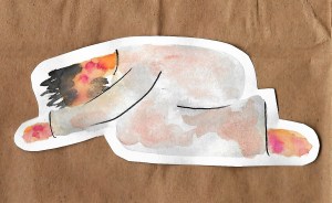 A man covered in sores bows with his face to the ground.