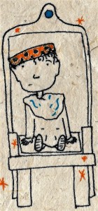 Young Josiah sits on a throne too big for him.