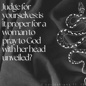 Judge for yourselves: is it proper for a woman to pray to God with her head unveiled? First Corinthians 11:13